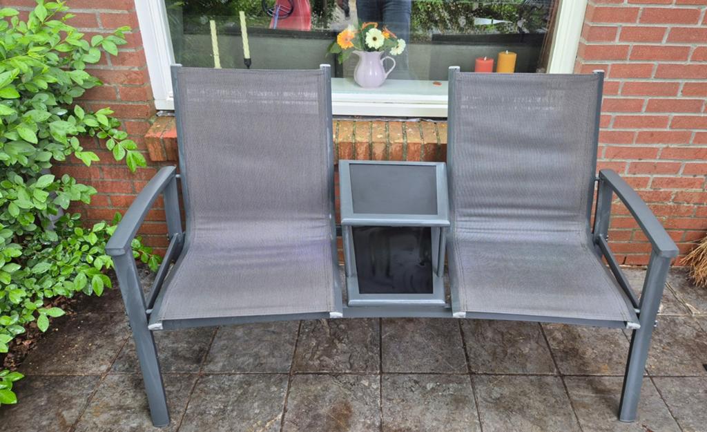Tete-a-Tete aluminium tuinbank Felix Antraciet, Tuin en Terras, Ophalen, Zo goed als nieuw, Aluminium