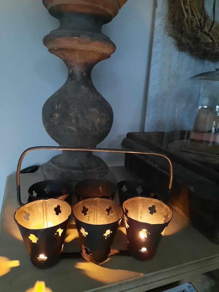 Metalen theelichthouder windlicht houder 24x16x8cm *Etage3*, Gebruikt, ., Ophalen of Verzenden, .