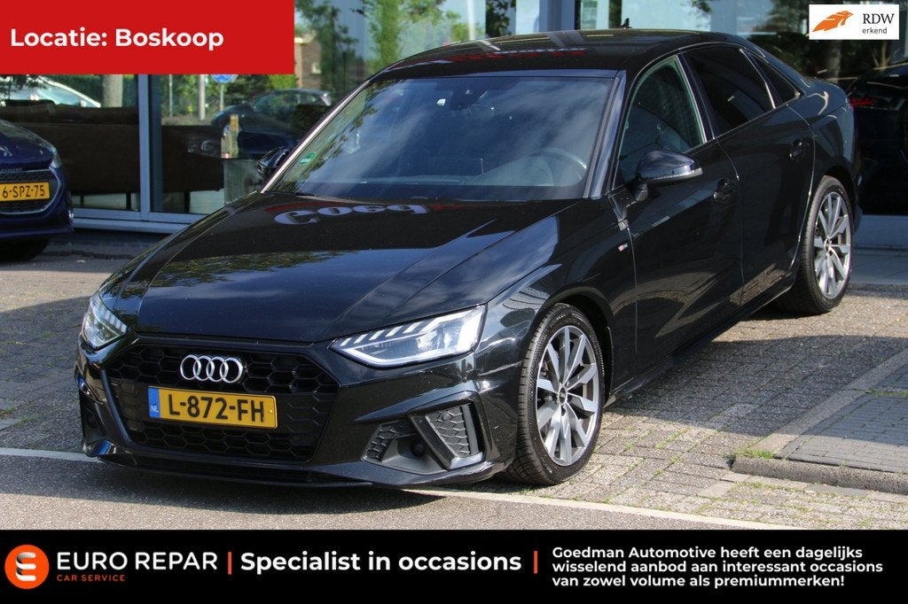 Audi A4 Limousine 35 TFSI Sline 12.995,- NETTO EXPORT PRICE!, Auto's, Audi, Gebruikt, Euro 6, 4 cilinders, Zwart