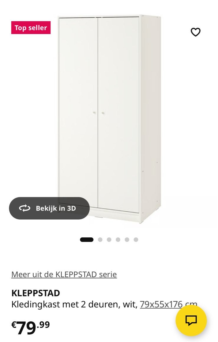 IKEA KLEPPSTAD kledingkast - direct af te halen, Ophalen, Gebruikt, 50 tot 100 cm, 150 tot 200 cm