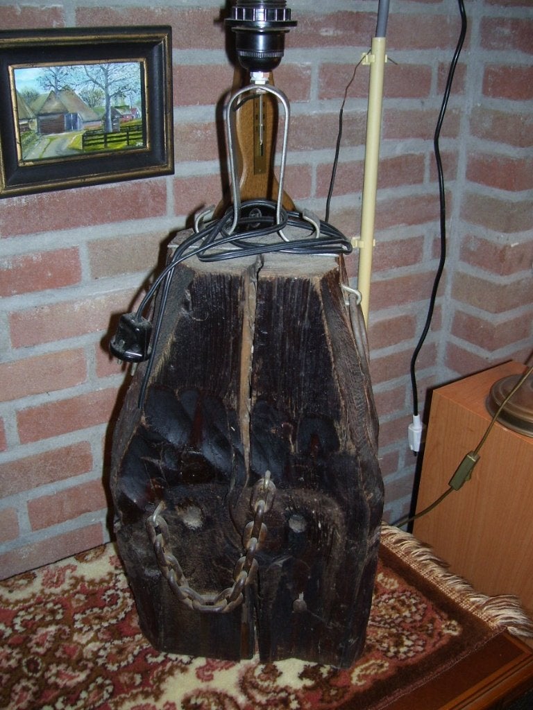 HOUTEN LAMPENVOET, Ophalen of Verzenden