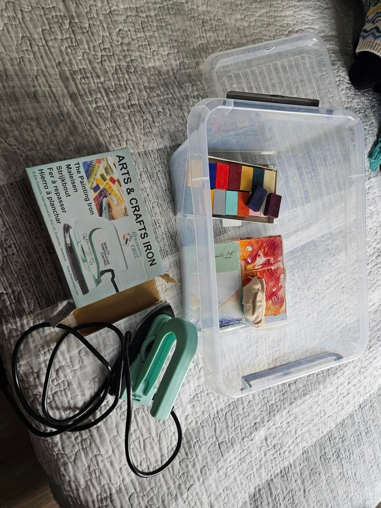 Encaustic Art Set: Strijkbout, Wasblokjes, Papier, Ophalen, Zo goed als nieuw, Overige typen
