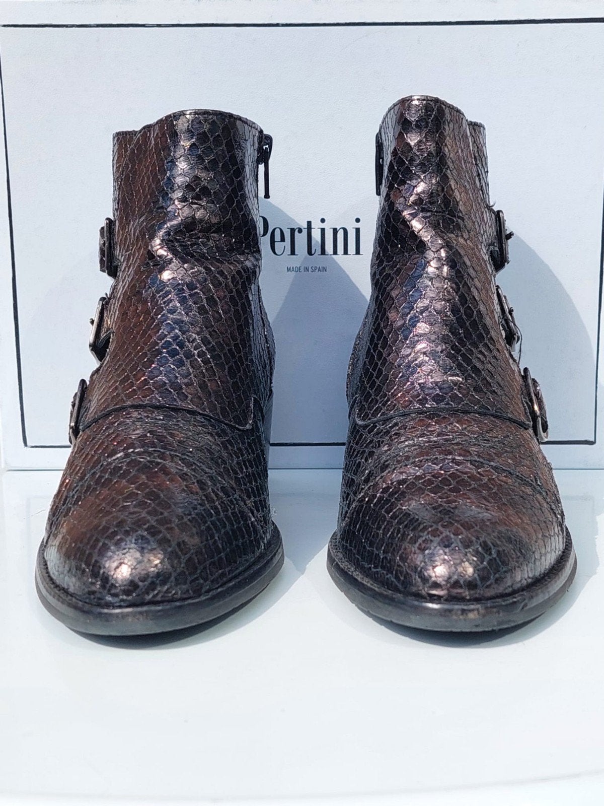 Pertini Enkellaarsjes met Slangenprint - Maat 39, Kleding | Dames, Pertini, Overige kleuren, Lage of Enkellaarzen, Ophalen of Verzenden