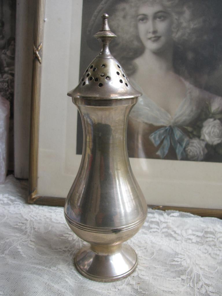 Grote Zilver Kleurige Suikerstrooier / Strooier - 18 cm, Antiek en Kunst, Verzenden