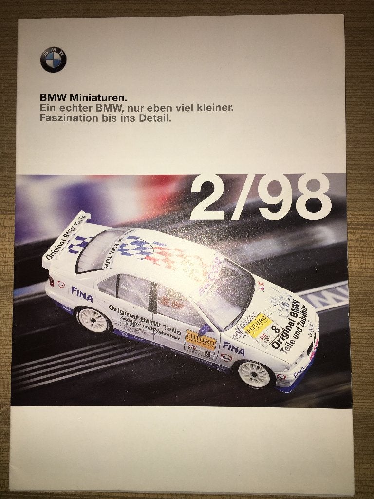 BMW Miniaturen 1998 brochure folder E1 M5 E39 M3 GTR 320 STW, Ophalen of Verzenden, Zo goed als nieuw, BMW