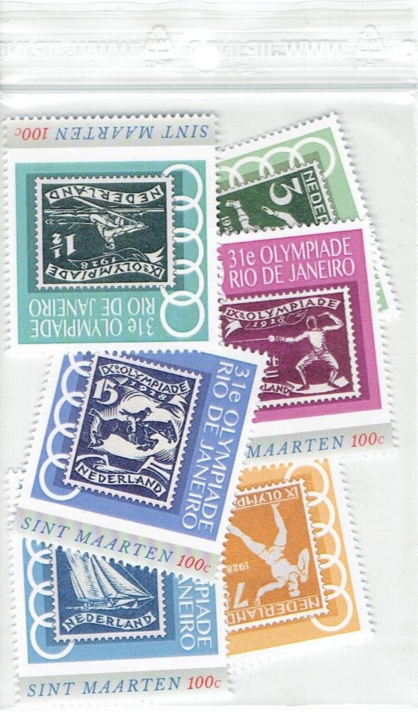 8 zegels van St. Maarten 2016 postfris, Ophalen of Verzenden, Postfris, Noord-Amerika