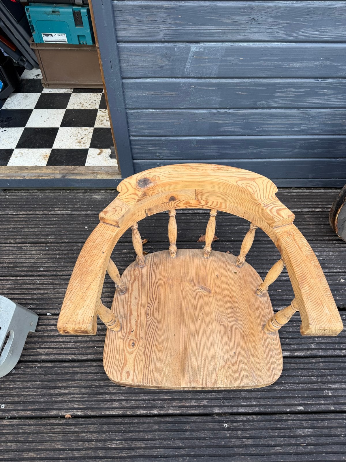 Antieke houten kapiteinstoel, Ophalen of Verzenden