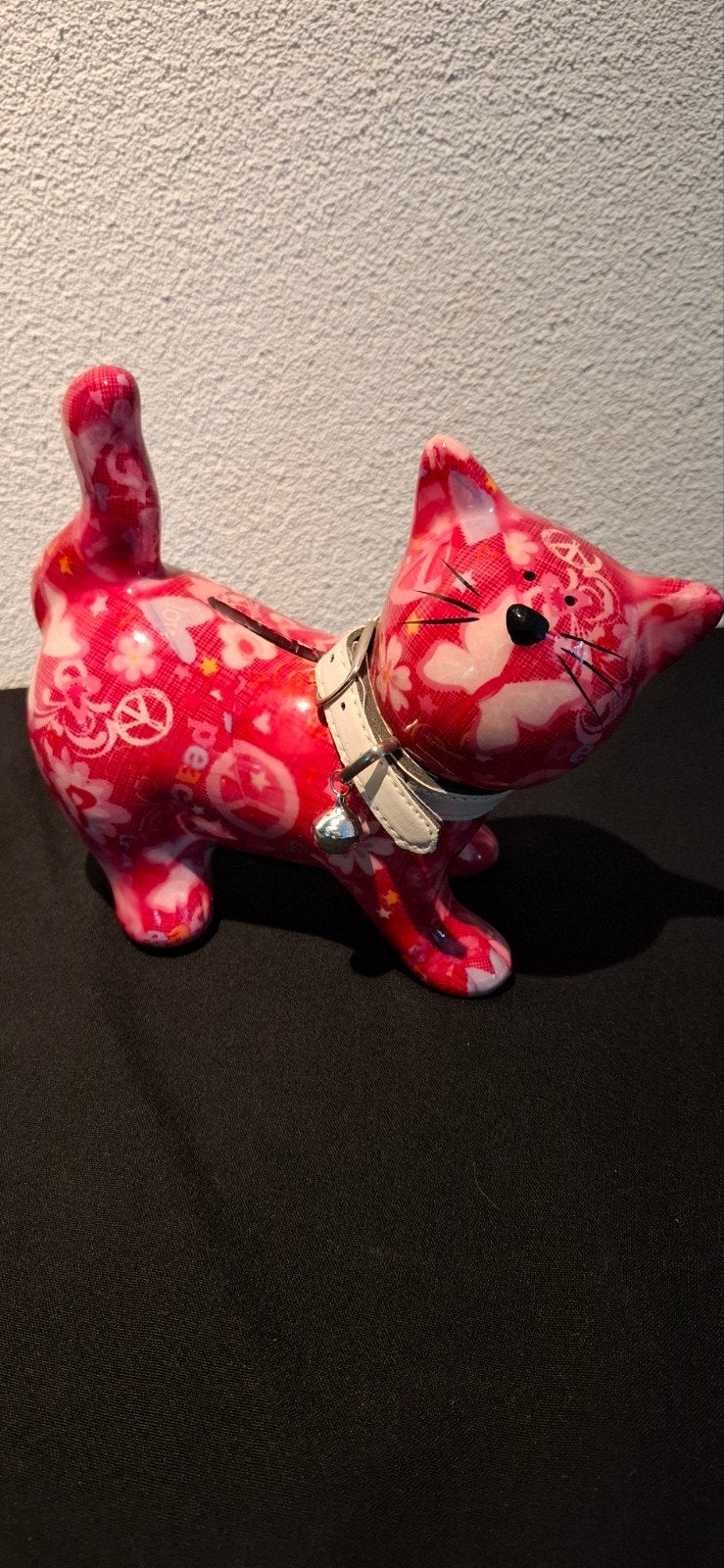Pomme Pidou Kat Spaarpot - Roze Keramiek, Ophalen of Verzenden, Zo goed als nieuw, Roze, Steen/keramiek