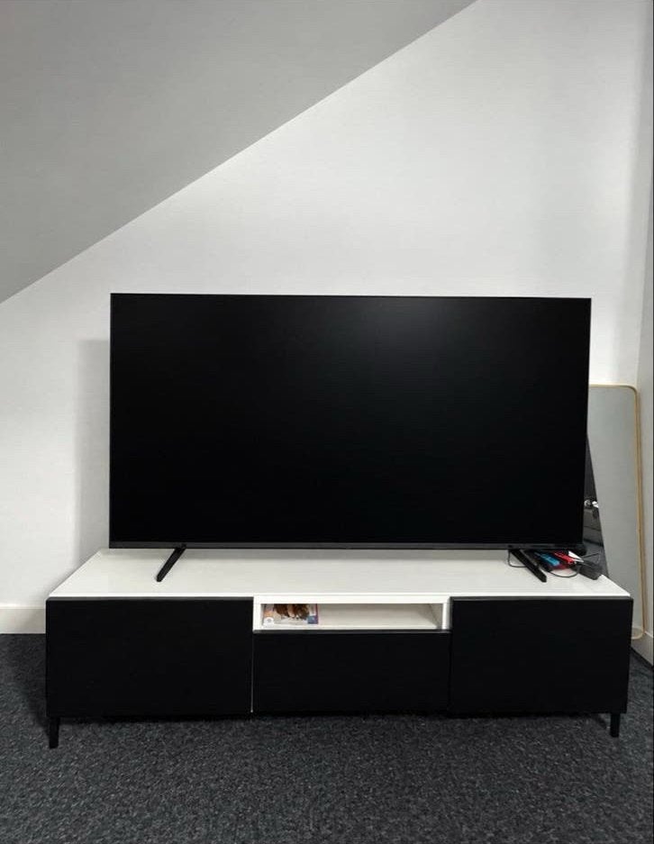 Modern zwart-wit tv-meubel met opbergruimte, Ophalen, Zo goed als nieuw