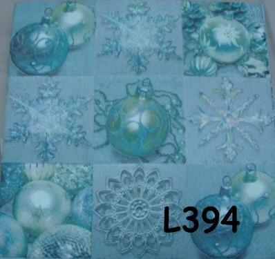 OPRUIMING servetten decoupage * kerstballen L394 – 8x, Verzenden, Nieuw