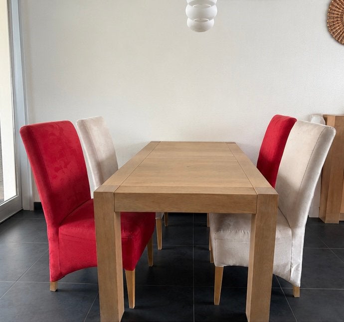 Eettafel met 4 stoelen, Ophalen, Gebruikt, 4 tot 6 stoelen