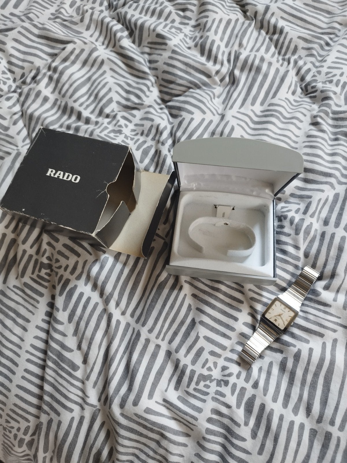 rado diastar anatom met doos orgineel staat stil, Gebruikt, Staal, Polshorloge, Goud