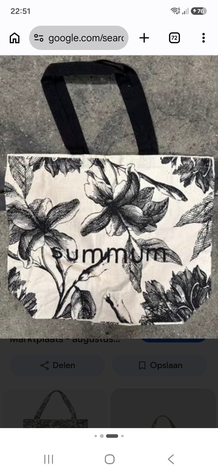 GEZOCHT: Summum Shopper Tas met Bloemenprint, Ophalen of Verzenden, Nieuw, Zwart, Shopper