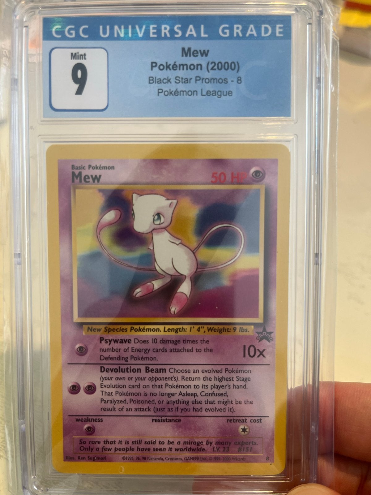 Mew Pokémon Kaart CGC 9 Mint Black Star Promos, Ophalen of Verzenden, Zo goed als nieuw, Losse kaart
