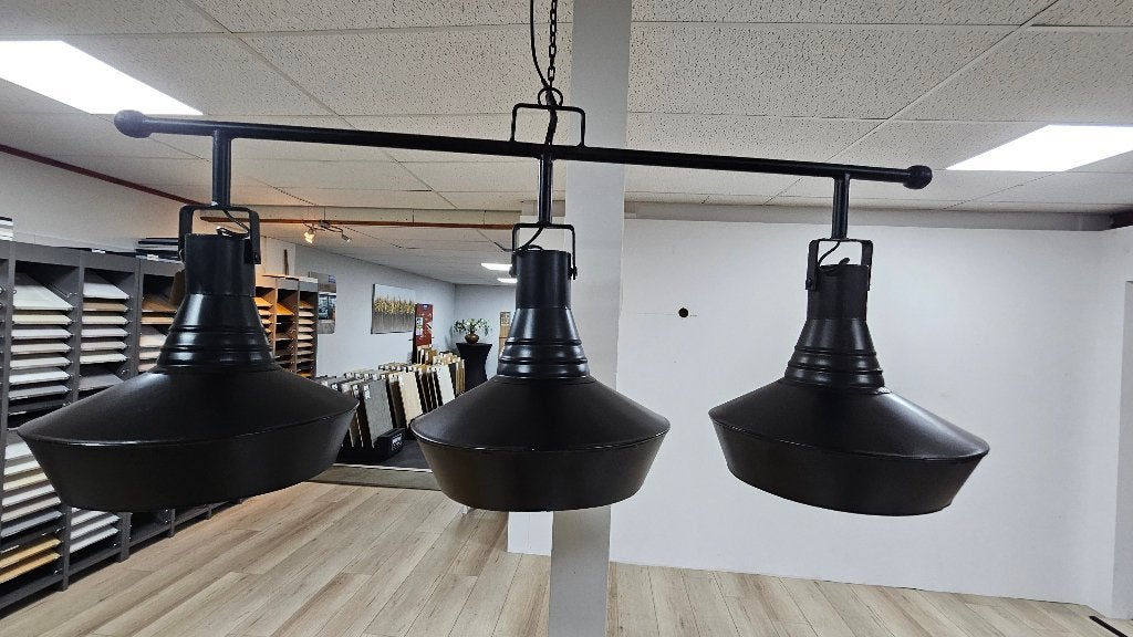 Stoere Industriële Hanglamp (3-lichts) – Zwart – 110 cm, Ophalen, Overwijk Decoratie B.V. / Swiet Home, Nieuw, Info@overwijkdecoratie.nl