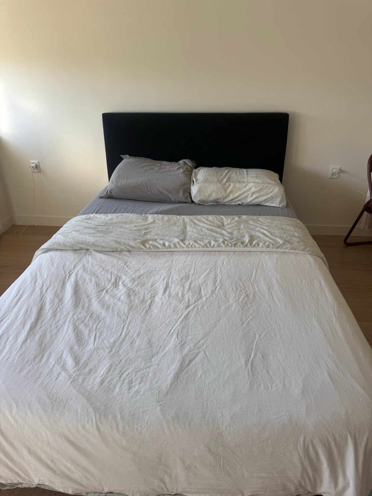 Boxspring twijfelaar 140x210 - Zwart, Ophalen, Gebruikt, 140 cm, Twijfelaar