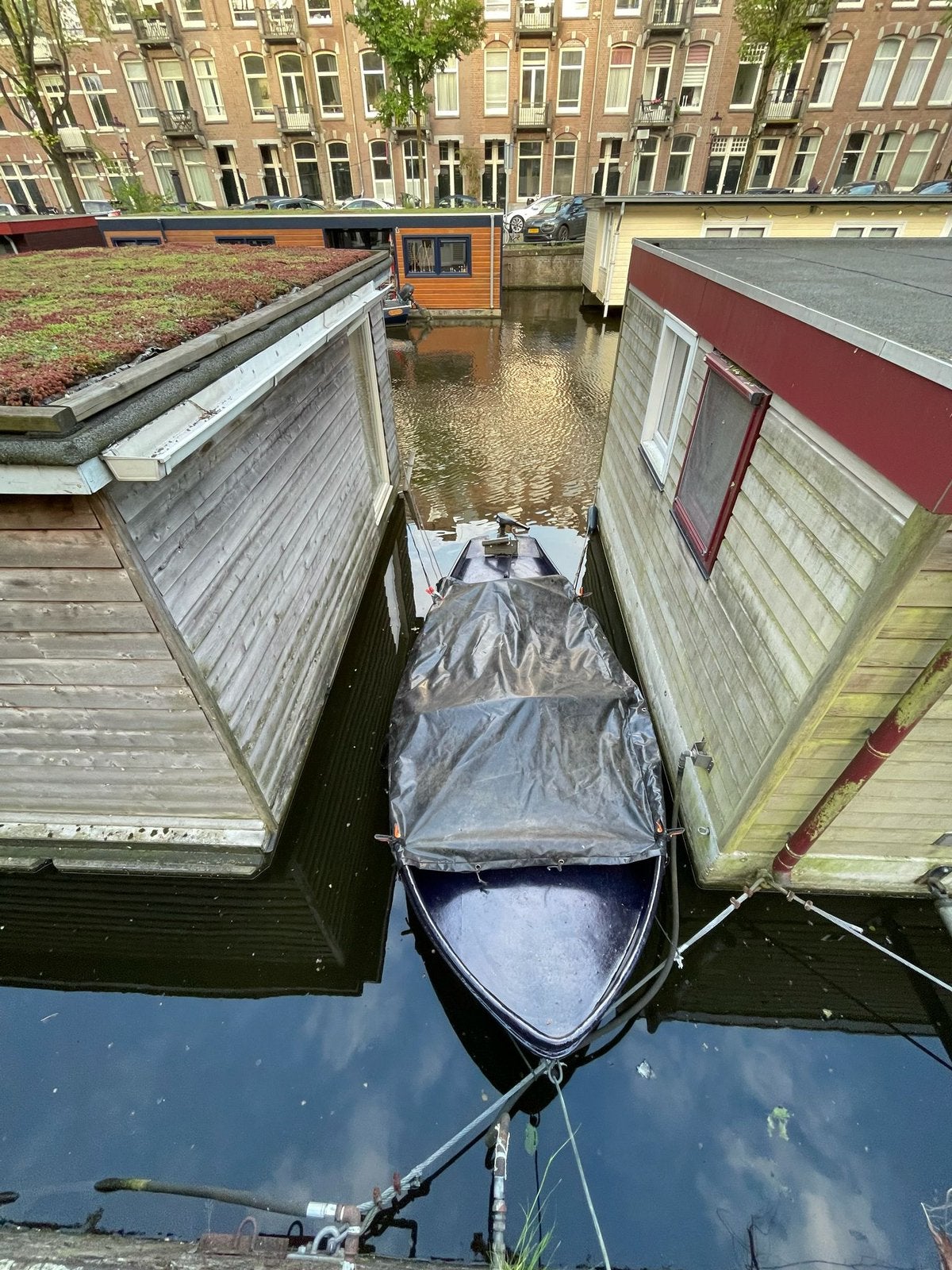 Stalen grachtenboot Amsterdam met electromotor, Watersport en Boten, Ophalen, Gebruikt