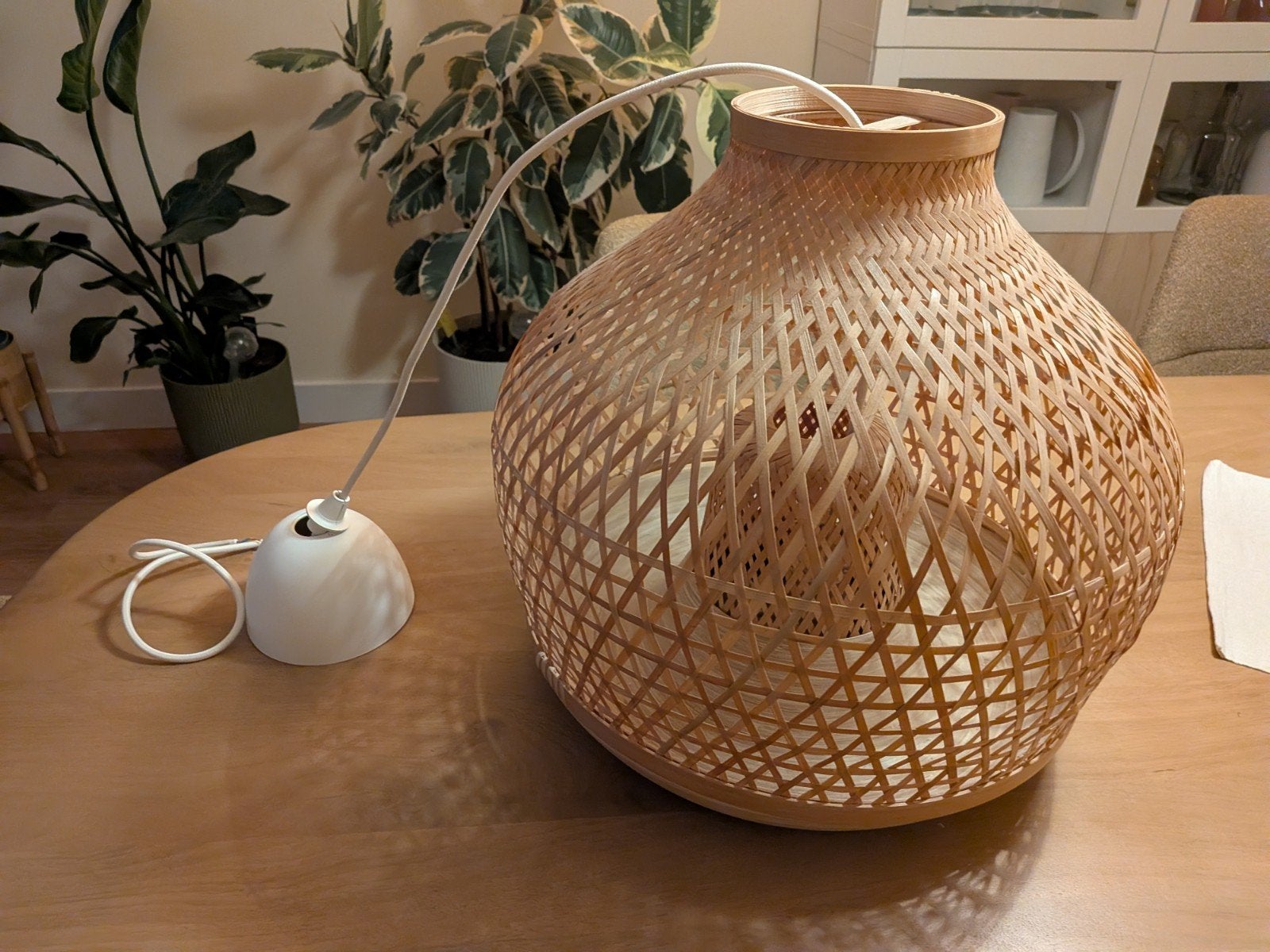 misterhult ikea lamp, Gebruikt, Bruin, Rond, Overige materialen