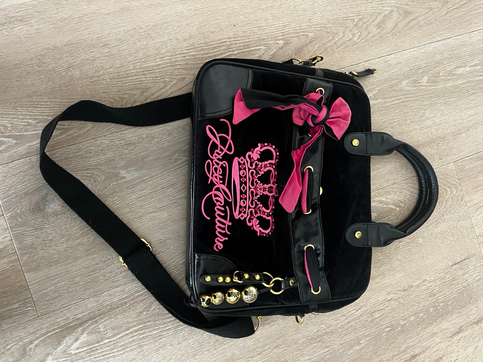 Vintage Juicy Couture Laptoptas Zwart, Ophalen of Verzenden, Gebruikt, Zwart, Overige typen