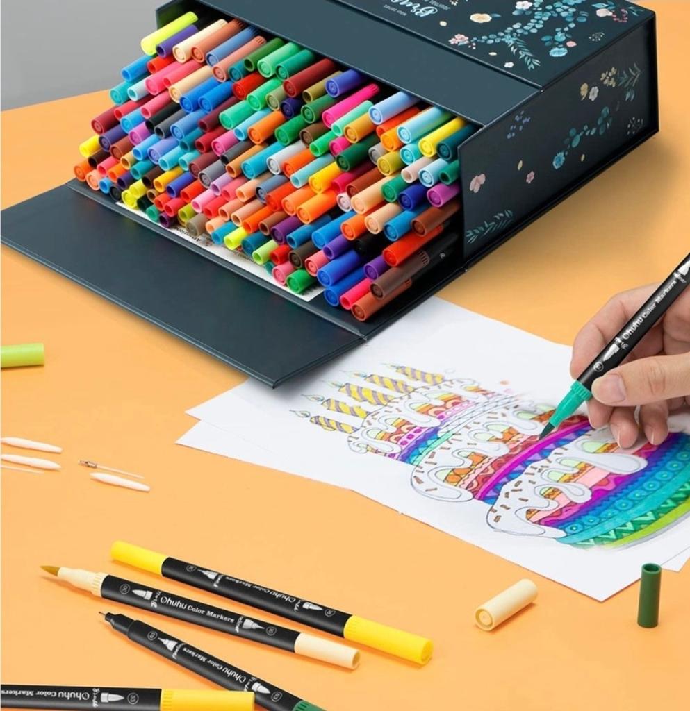 Ohuhu markers 160 stuks, Hobby en Vrije tijd, Ophalen of Verzenden, Nieuw, Potlood of Stift