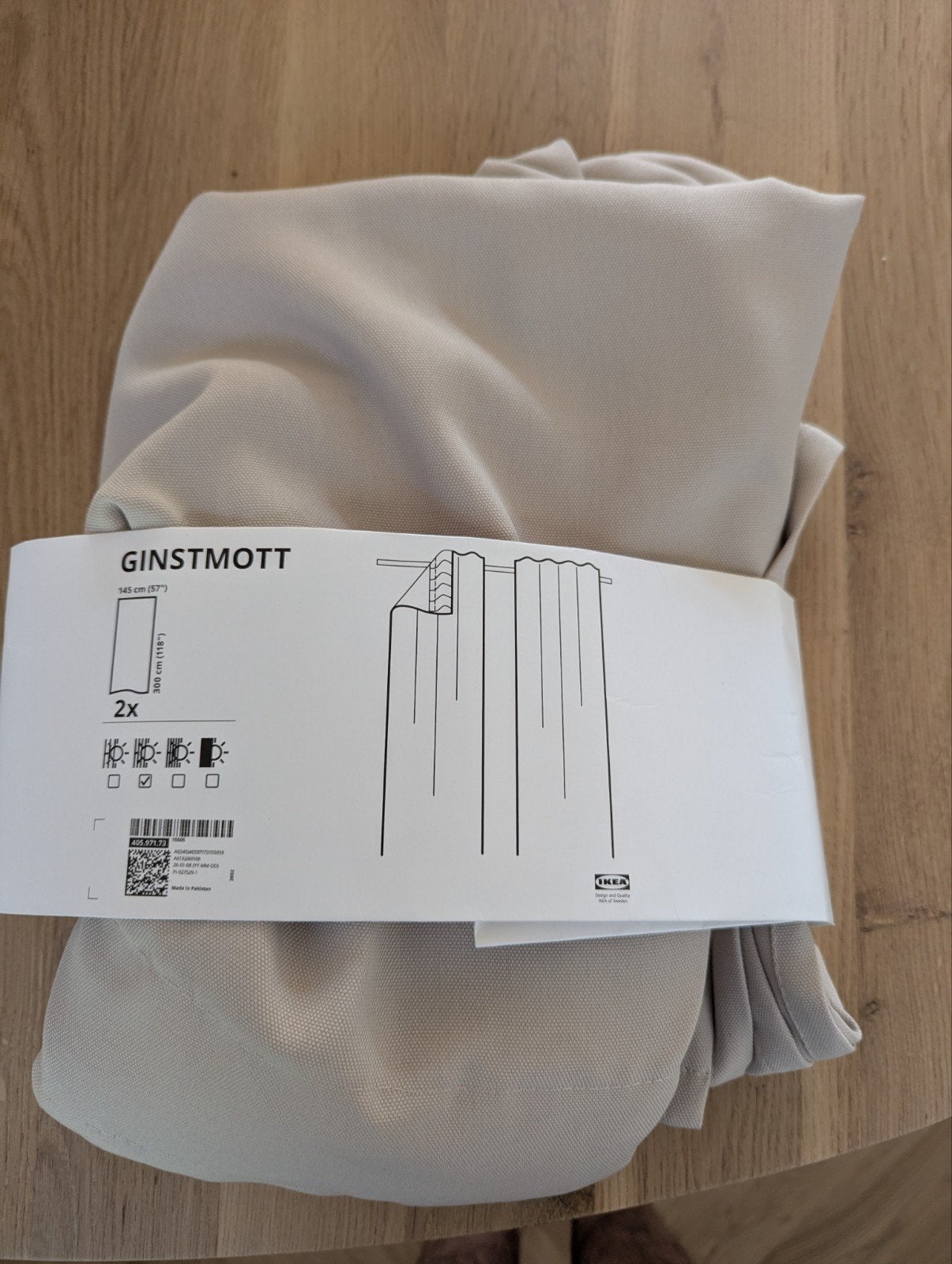 Ikea Ginstmott gordijn gordijnen 1 stuk gratis, IKEA, Ophalen, Nieuw