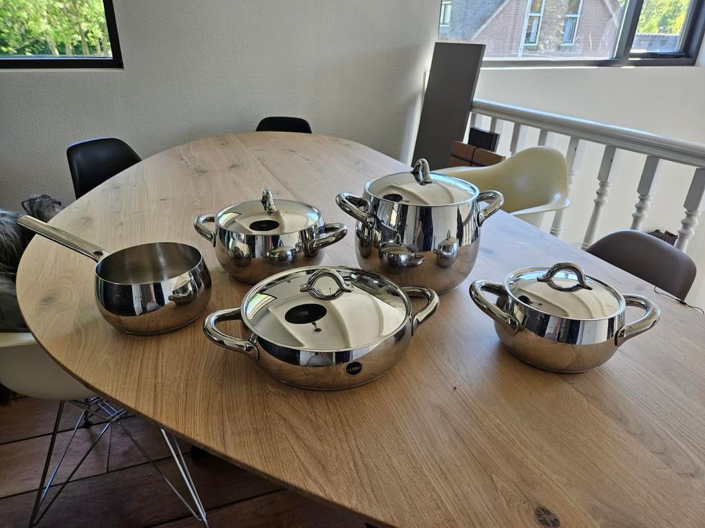 Alessi Mami Pannenset 5 Stuks - Gebruikt, voor gasfornuis, Ophalen, Gebruikt, Rvs, Pannenset