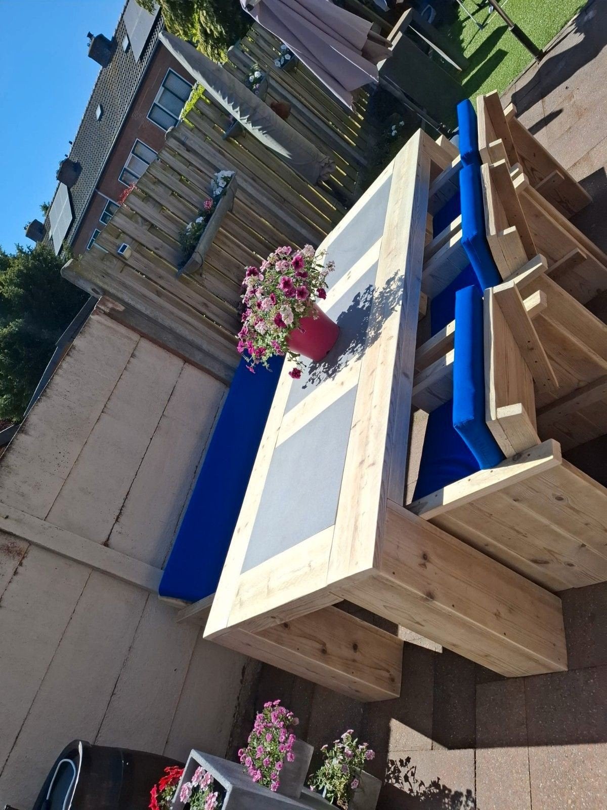 steigerhout tuinsets gratis levering, Tuin en Terras, Ophalen of Verzenden, Nieuw, Overige materialen, Bank