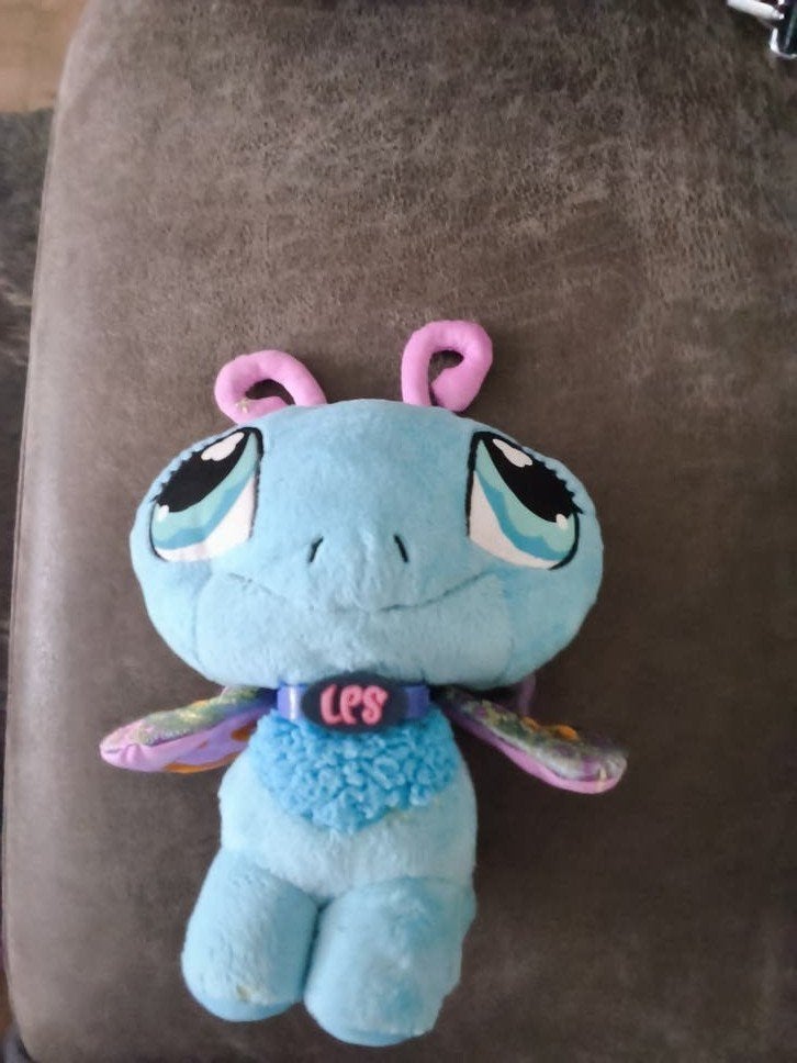 Littlest Pet Shop knuffel blauw met grote ogen, Gebruikt, Overige merken, Overige karakters, Overige typen