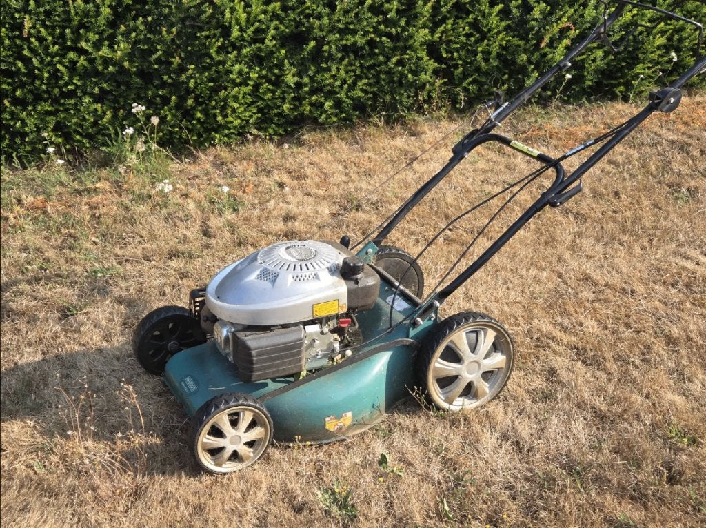 Benzine Grasmaaier met opvangbak, Ophalen, Cirkelmaaier, 40 t/m 49 cm, Rhodos