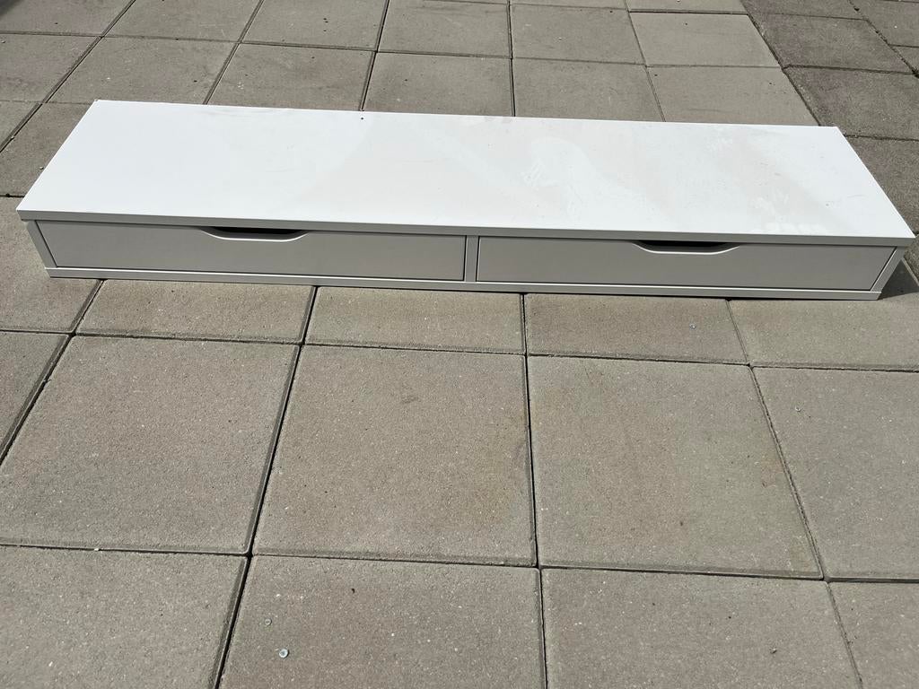 Witte wandplank met 2 lades - IKEA EKET, Overige materialen, Gebruikt, 1 of 2 laden, Minder dan 25 cm