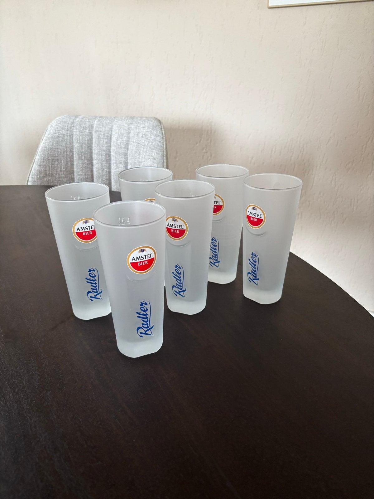 Set van 6 Amstel Radler glazen, Ophalen, Glas, Zo goed als nieuw, Wit