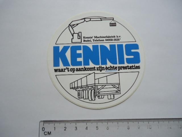 sticker oud KENNIS MACHINEFABRIEK Budel machine fabriek retr, Verzamelen, Stickers, Verzenden, Zo goed als nieuw, Bedrijf of Vereniging