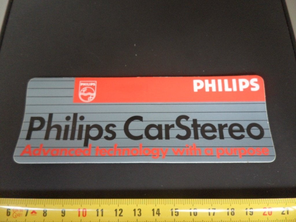 sticker PHILIPS Car Stereo Advanced technology ( GROOT ) *, Verzamelen, Stickers, Ophalen, Zo goed als nieuw