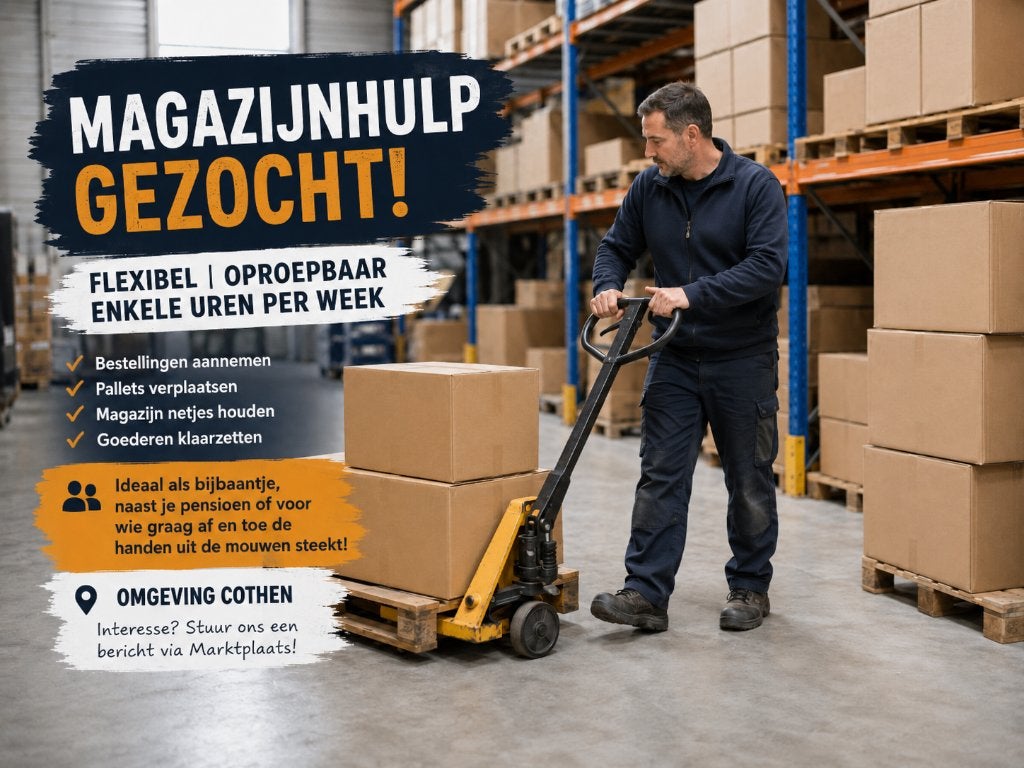Oproepbare magazijnhulp gezocht – Enkele uren per week