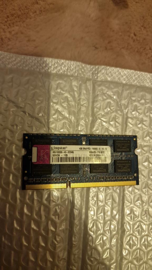Kingston 4GB DDR3 Laptop RAM PC3-10600S, Computers en Software, RAM geheugen, Gebruikt, DDR3, Ophalen of Verzenden, Laptop