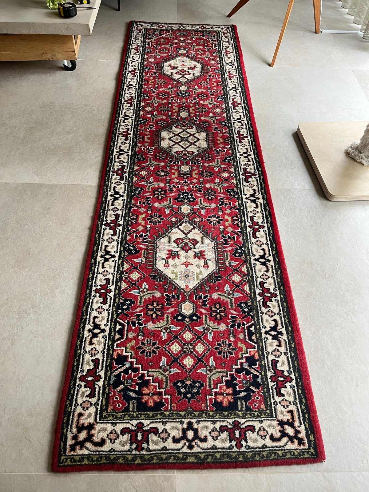 Handgemaakt Bidjar tapijt - Rood met traditioneel patroon, 200 cm of meer, Zo goed als nieuw, Rechthoekig, Rood