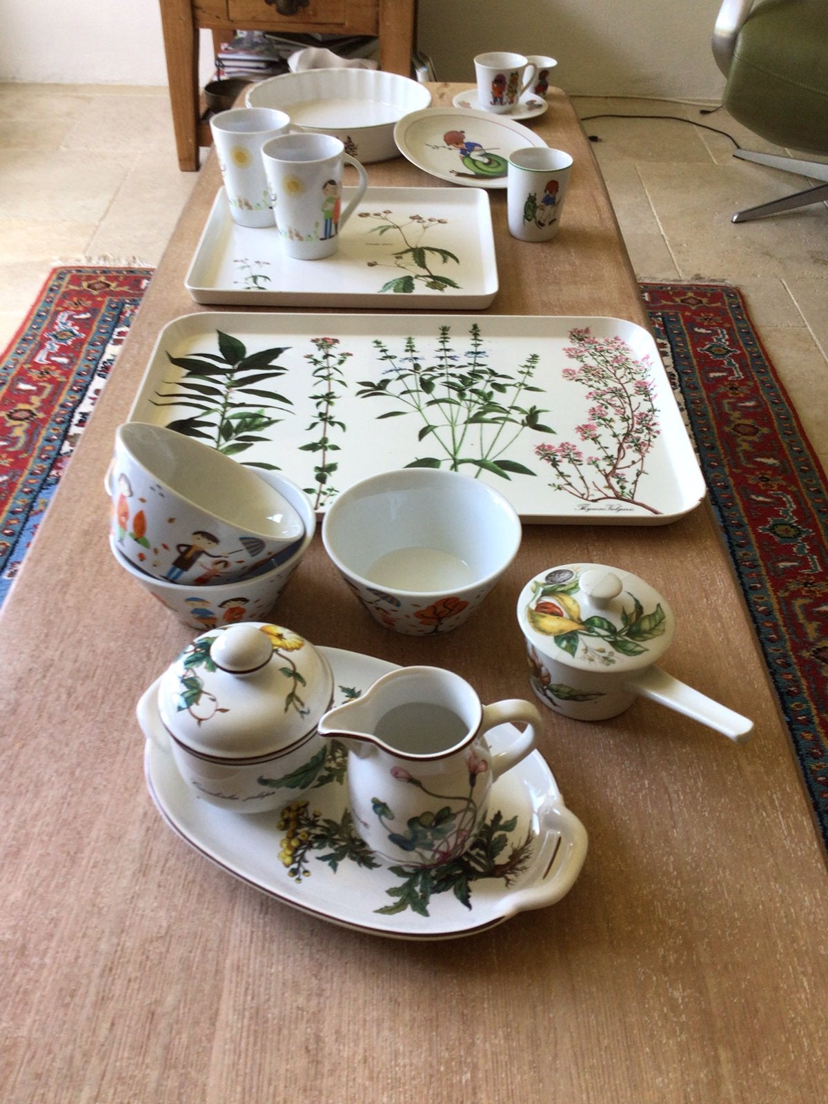 Oud porselein servies, Limoges, Sorau, Bavaria., Ophalen of Verzenden