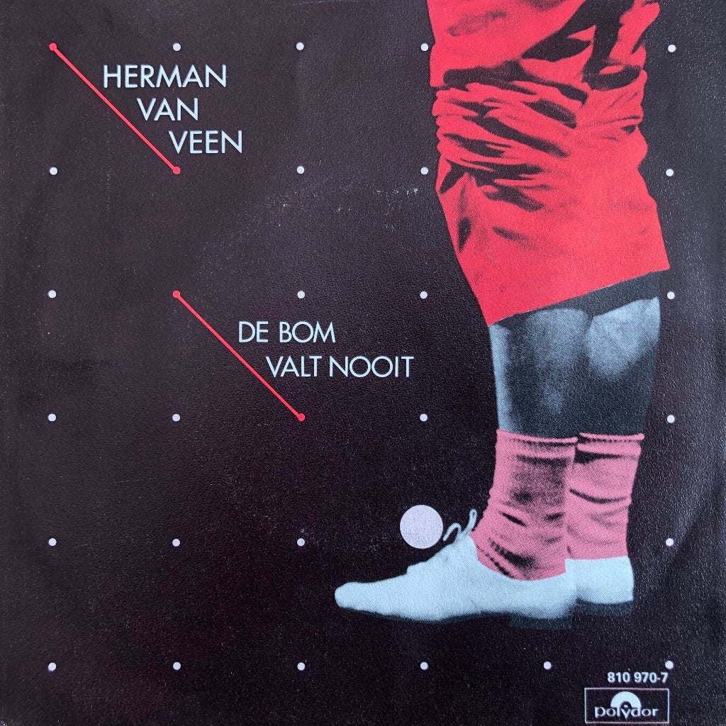 1983	Herman Van Veen	De Bom Valt Nooit, Fotohoes, 7 inch, Ophalen of Verzenden, Zo goed als nieuw