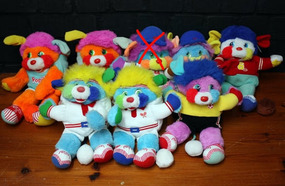 Vintage sport Popples, jaren 80 knuffel Poppel sport, Verzenden, Gebruikt