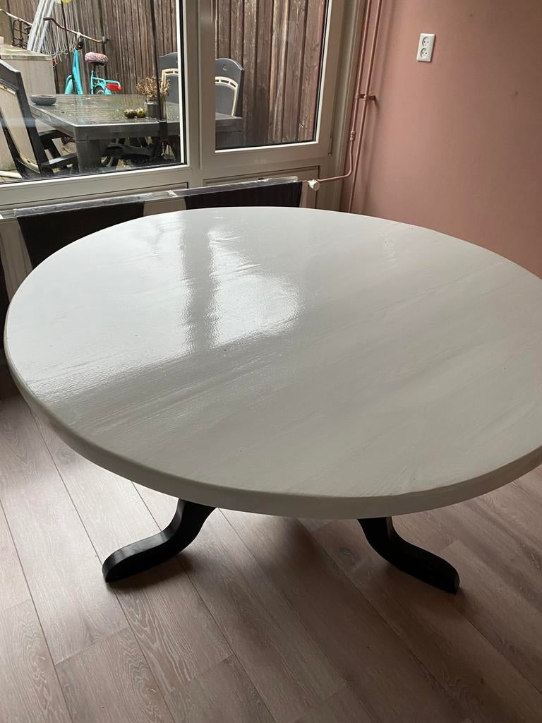Ronde eettafel, Huis en Inrichting, Ophalen, 100 tot 150 cm, Rond, Zo goed als nieuw