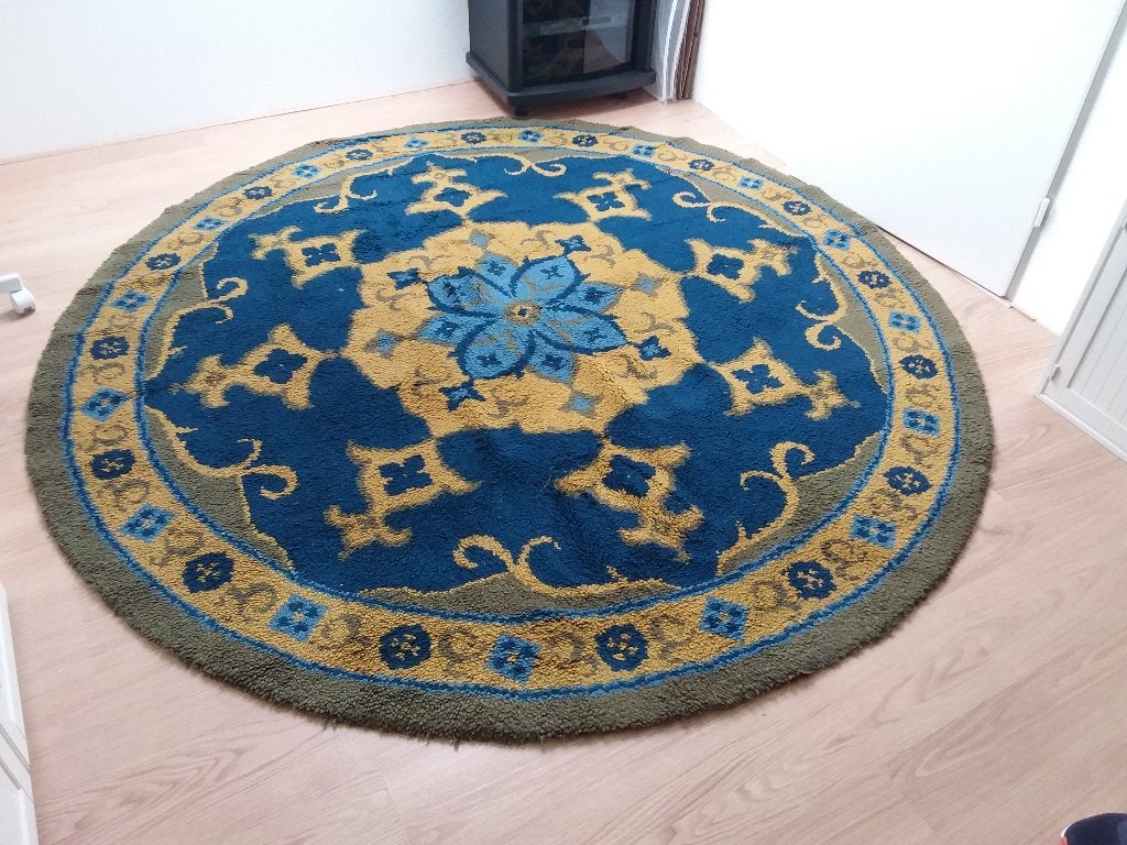Vloerkleden, Ophalen, Blauw, Rond, 200 cm of meer