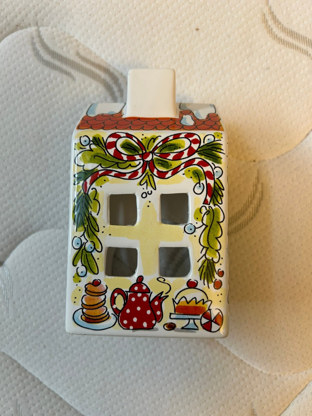 Blond amsterdam kerst theelicht huisje, Huis en Inrichting, Keuken | Servies, Ophalen of Verzenden, Zo goed als nieuw, Aardewerk