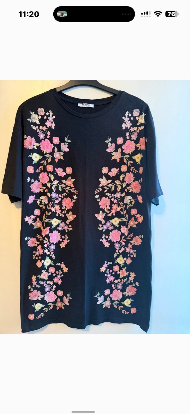 Zara Trafaluc Zwart Bloemen T-shirt Jurk Maat M, Maat 38/40 (M), Zwart, Ophalen of Verzenden, Korte mouw