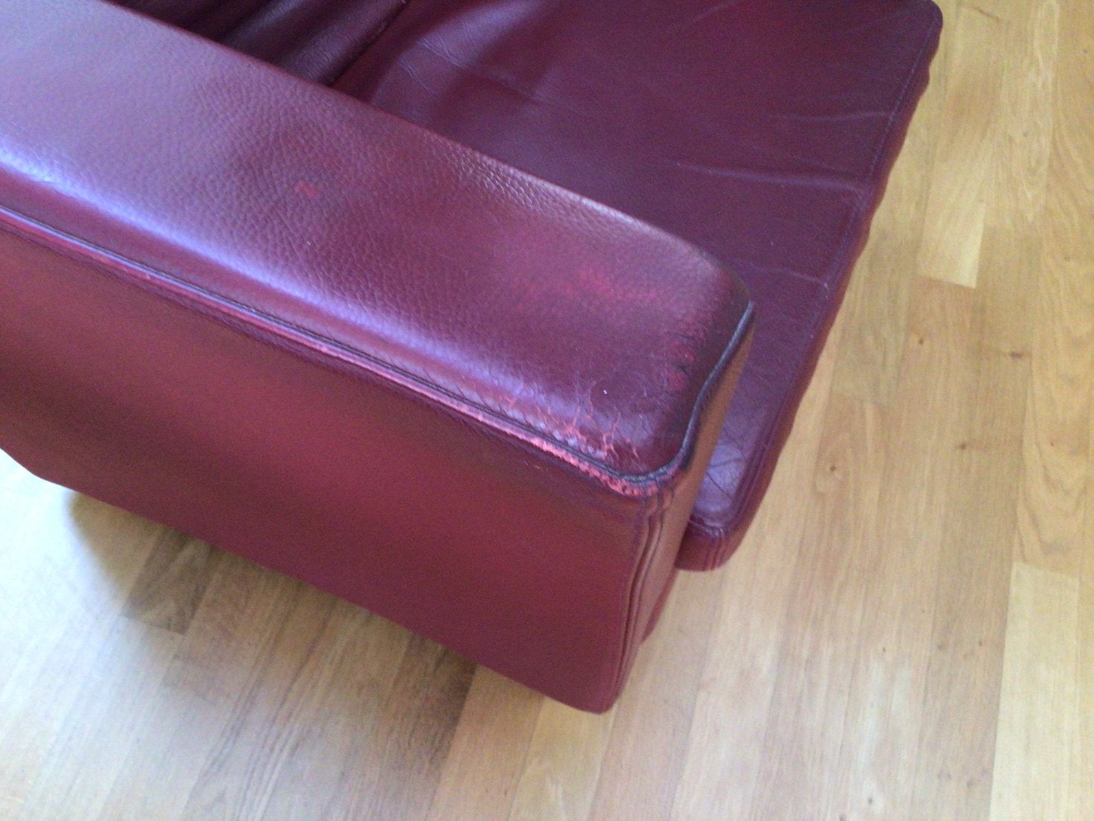 Stoel, rood, Molinari, h 65, diep 76, br, 71, Ophalen, Gebruikt, 75 tot 100 cm, Leer