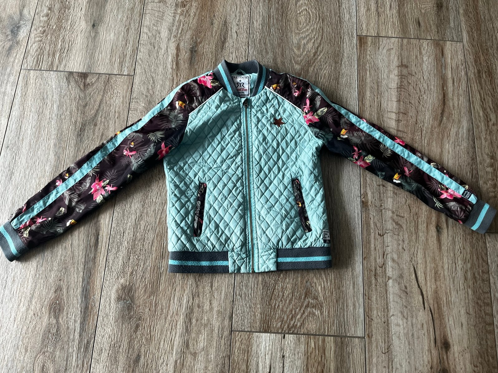 Retour zomerjas - groen  met bloemenprint, Ophalen of Verzenden, Zo goed als nieuw, Meisje, Jas