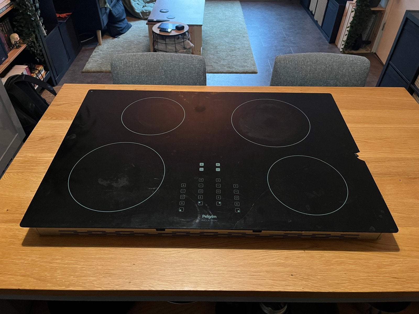 Pelgrim Inductiekookplaat IDK830/P02 - deels defect, Witgoed en Apparatuur, Kookplaten, Ophalen, Gebruikt, 4 kookzones, Inbouw