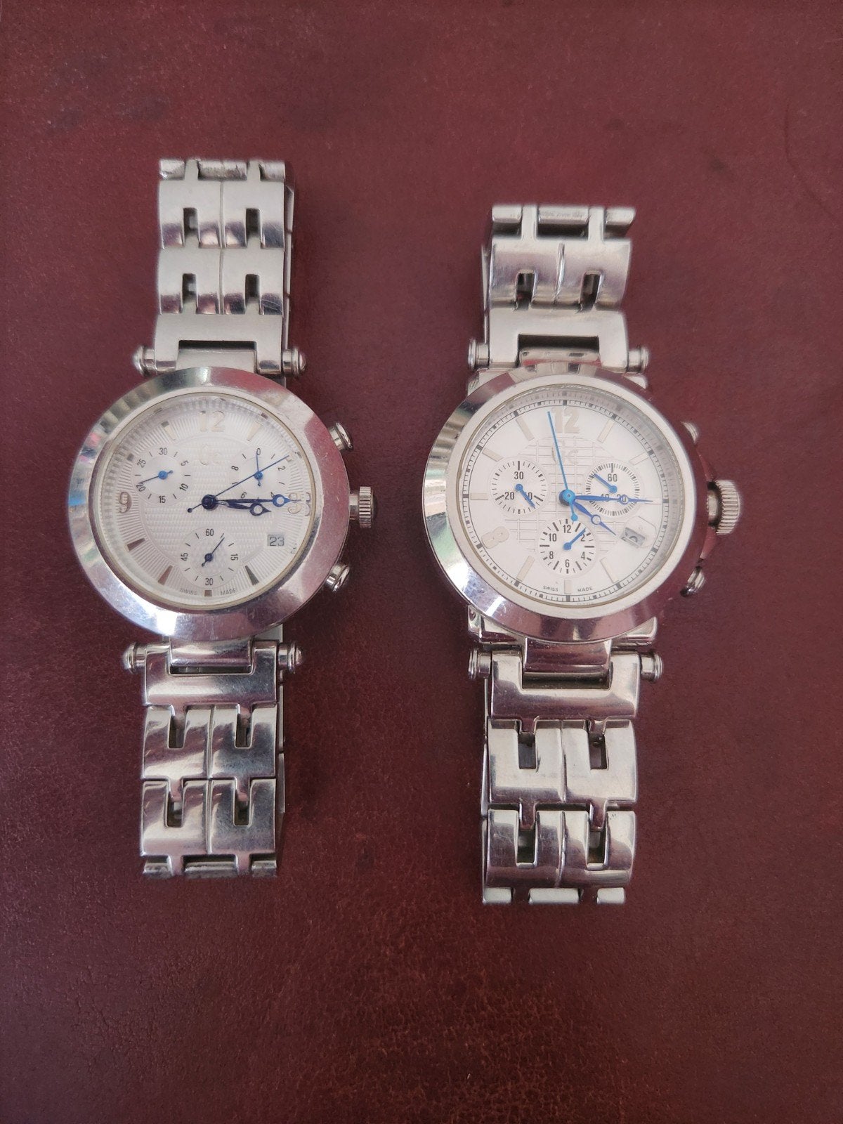 Set van 2 Gc Swiss Made horloges - Gebruikt, Overige merken, Staal, Gebruikt, Staal