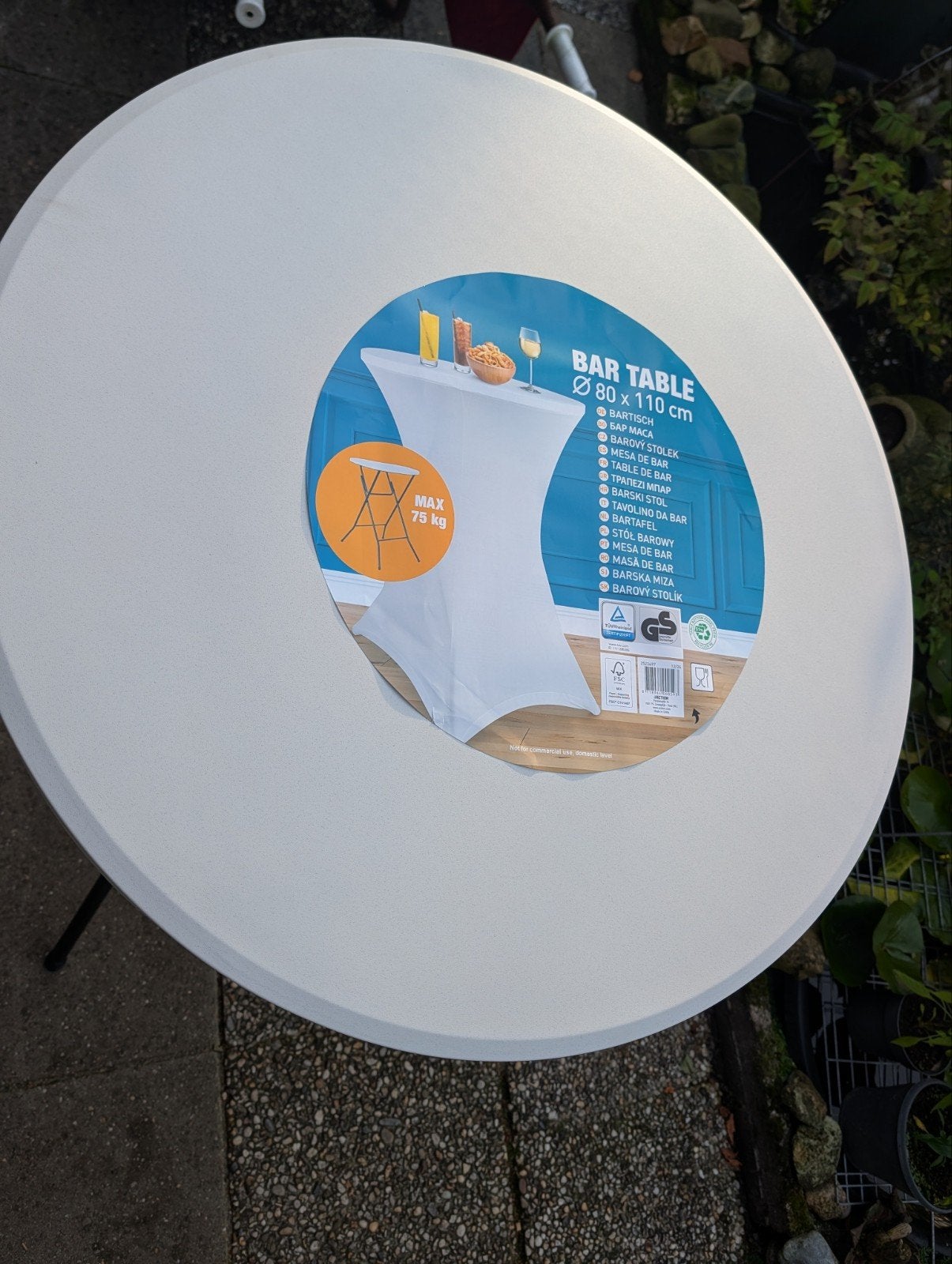 Nieuwe inklapbare bartafel / statafel (Ø 80 x 110 cm), Ophalen, Nieuw