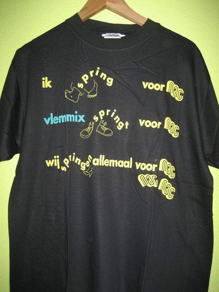 NAC t-shirt "Ik spring voor NAC" met letterlogo zwart, Ophalen of Verzenden, Nieuw, NAC Breda, Shirt