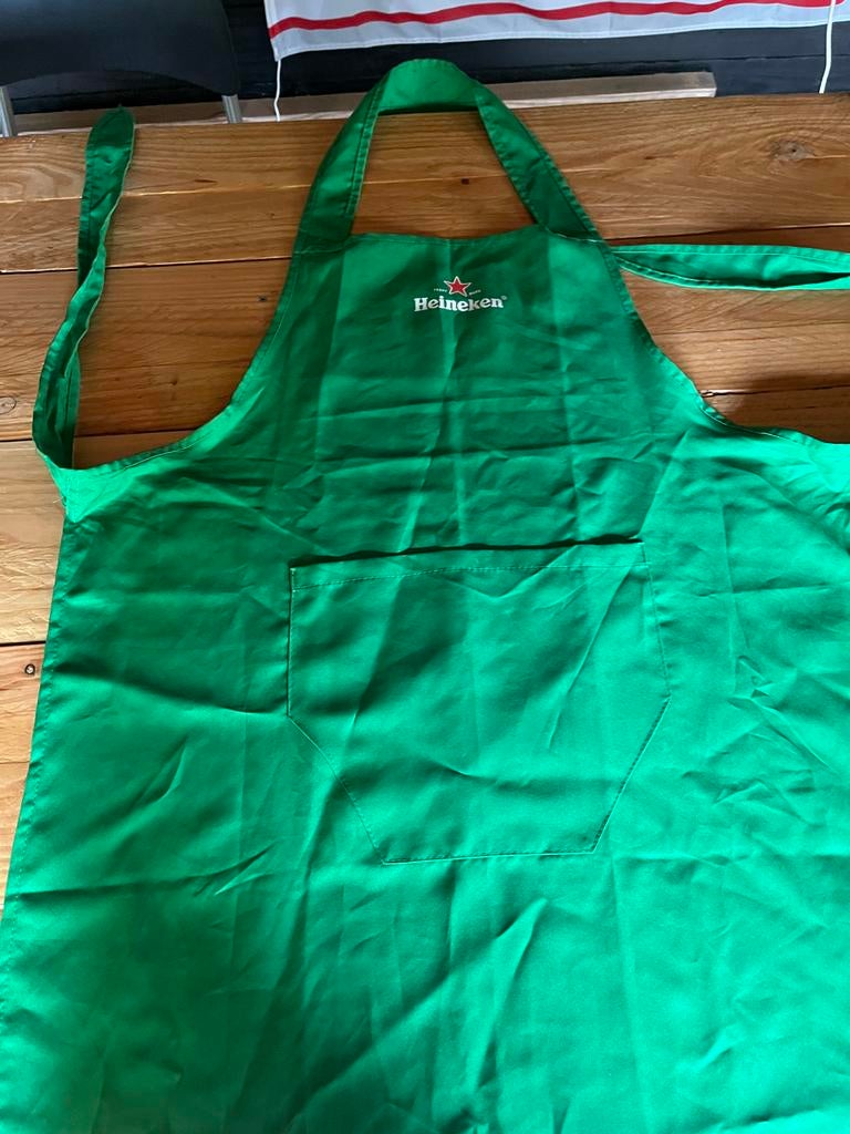 Heineken Schort - Groen Keukenschort met Logo, Ophalen, Zo goed als nieuw, Groen